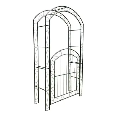 Metal Windsor Garden Arch with Gate and Fixing Pegs