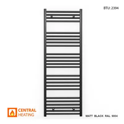 (550 x 1400mm High) Matt Black Bathroom Designer Towel Radiator