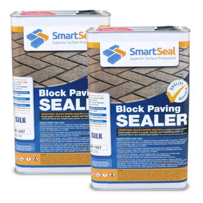 (2 x Litres) Smartseal Block Paving Sealer, Silk Wet Look Finish, Strong Sand Hardener and Weed 