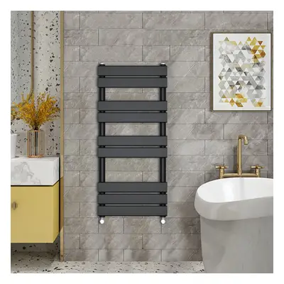 (1000x450mm) WarmeHaus - Minimalist Heated Towel Rail Radiator Bathroom Flat Panel Black