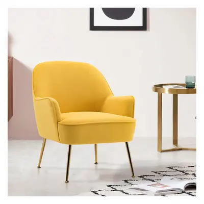 (Yellow) Modern Upholstered Armchair Dining Chair