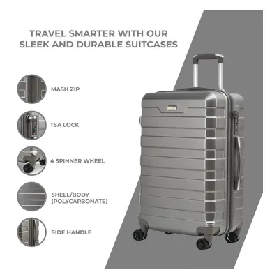 (Dark Grey 20'') Lightweight Luggage Suitcase Set Wheels TSA Lock