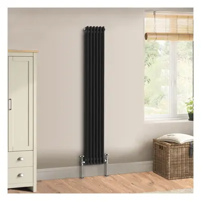 (1800 x 290mm - Double) Warmehaus Traditional Cast Iron Style Black Radiator Perfect for Bathroo