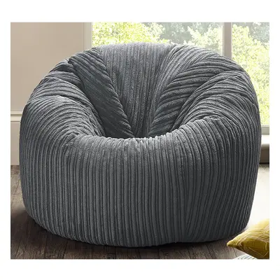 (Grey) Childrens Jumbo Cord Beanbag Chair Cord Beanbags Plush Jumbo Cord Bean bags Ready Filled