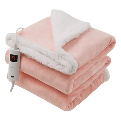 (Light Pink Reversible) Fleece Heated Electric Throw Blanket Colours