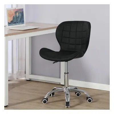 (Black) Charles Jacobs Adjustable Swivel Chair | Office Chair With Chrome Wheels