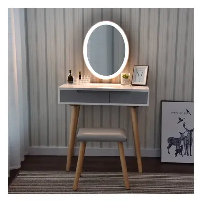 (Oval Mirror) Dressing Table Modes Mirror Stool Drawer 80*40