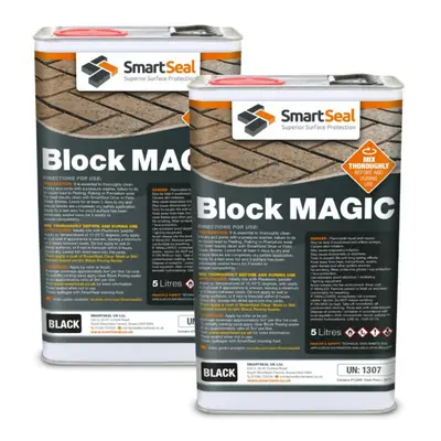 (Black, x Litres) Smartseal Block Magic - Re-Colouring Block Paving Sealer. Superior to Concrete