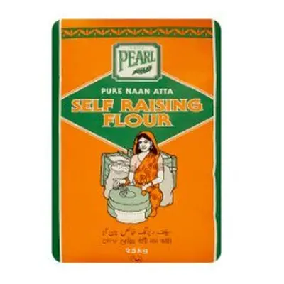 White Pearl Pure Naan Atta Self Raising Flour 25kg (Pack of 1)