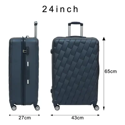 (CMY NAVY) 24'' Carry on Luggage Trolley Lightweight Suitcase