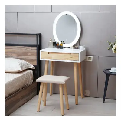 (Oval Mirror 3) Dressing Table Modes Mirror Stool Drawer 80*40