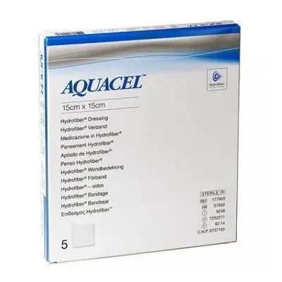 Aquacel Hydrofiber Dressing 15cm x 15cm x5 (Ulcers, Post-Op, Burns)