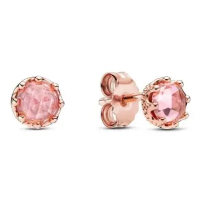 Pandora Rose Pink Sparkling Crown Stud Earrings 288311C01