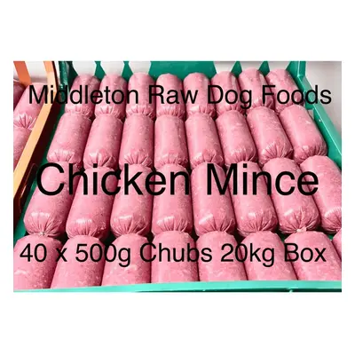 Frozen Dog Food Chicken Mince x 500g chubs/rolls 20kg box