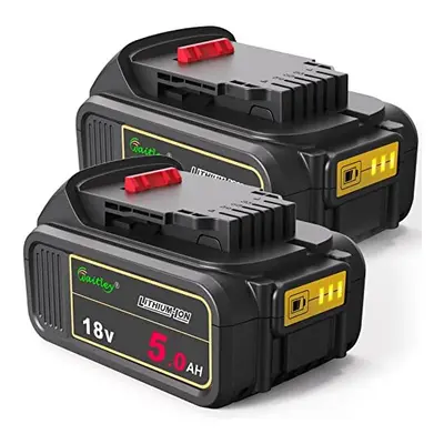 2 Pack Waitley 18V 5Ah DCB-184 Replacement Battery Compatible with Dewalt 18V Tools