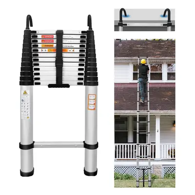 5M Telescopic Ladder with Hooks Aluminum Extension Ladder Multipurpose 16.5FT Ladder