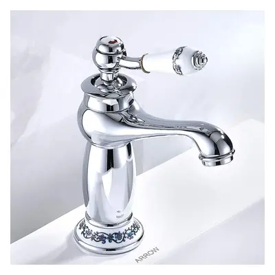 Luxury Victorian Basin Mixer Taps Chrome Mono Bathroom Cloakroom Sink Tap Hot and Cold Classic F