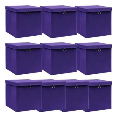 Storage Boxes with Lids pcs Purple 32x32x32 cm Fabric