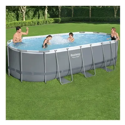 Bestway 18ft x 9ft x 48in Power Steel Oval Pool Set