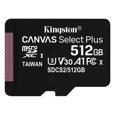 Kingston 512GB Canvas Select Plus UHS-I microSDXC Memory Card