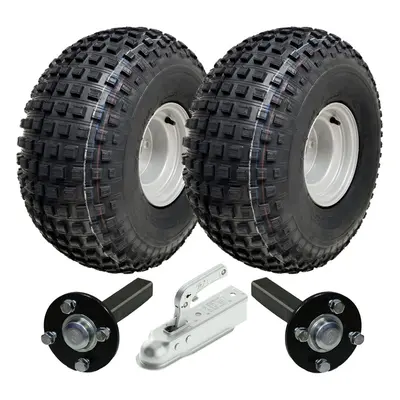 22x11.00-8 Knobby ATV Quad Trailer Kit Wheels Axles Hitch Load Capacity 310kgs