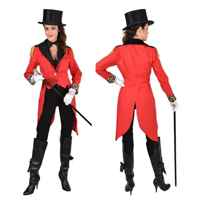 (Medium) Ladies Greatest Showman / Circus Tailcoat - Red / Leopard