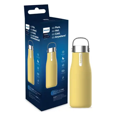 Philips GoZero Insulated Hydration Bottle, Self Cleaning - ml/20 oz - Yellow