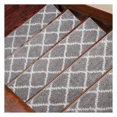 4 pcs Edging Stair Treads Non Slip Carpet Mat X Indoor Stair Runners For Wooden Steps Polyester 