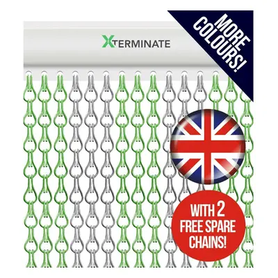 (Green & Silver) Xterminate Aluminium Fly Chain Door Screen