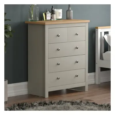 (Grey & Oak) Arlington 3+2 Drawer Chest Bedroom Garment Storage