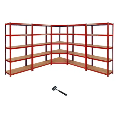 1 x Corner Racking Garage Shelving x 90cm Bays Metal Heavy Duty MDF Shelves