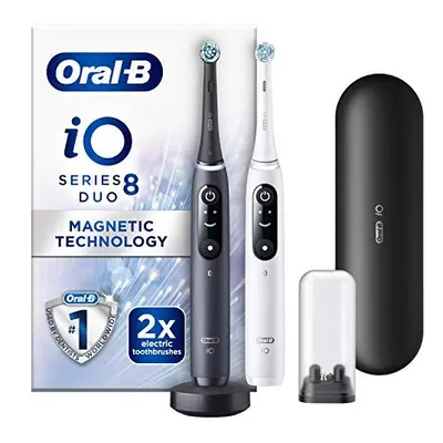 Oral-B iO - - Electric Toothbrushes Rechargeable, White & Black Handles, Revolutionary Magnetic 