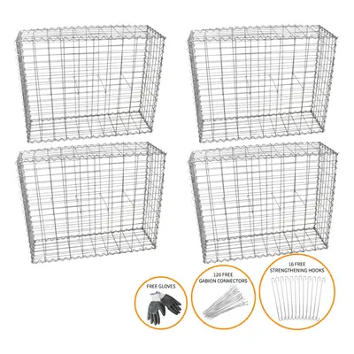 Gabion Baskets Mesh Cages Outdoor Wire Stone Garden / x x 30cm / Pack