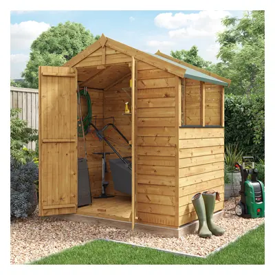 (4x6, Windowed) BillyOh Keeper Overlap Apex Shed