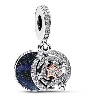 Pandora Two-tone Shooting Star Double Dangle Charm 782975C01