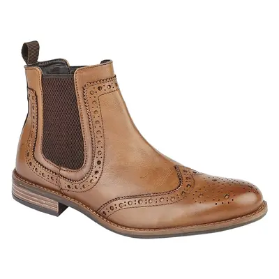 (9 UK, Tan) Roamers Mens High Brogue Chelsea Boot