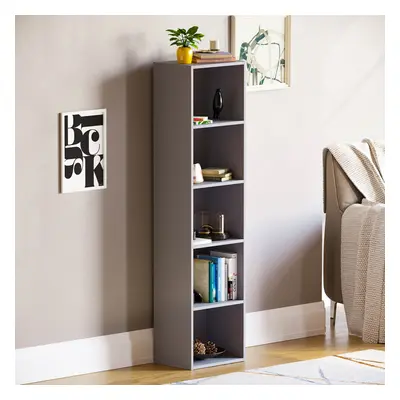 (Grey) Oxford Tier Cube Bookcase Tall Storage Display