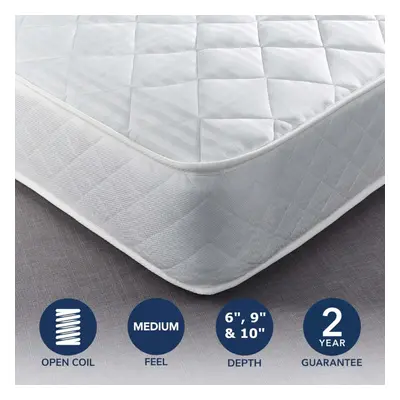 (Double - 4ft6", 9") 6",9",10" Orthopaedic Memory Foam Spring Mattress Rolled Up Mattress All Si