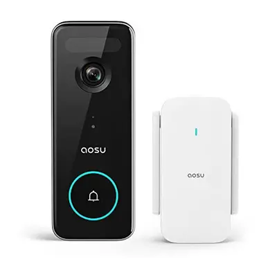 Video Doorbell Camera Wireless - aosu 5MP UHD, No Monthly Fee, Triple Motion Detection, Enhanced