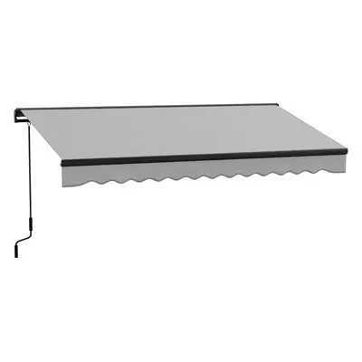 Outsunny 3.5 x 2.5m Electric Retractable Awning, Aluminium Frame, Light Grey