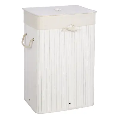 Premier Housewares Kankyo White Bamboo Laundry Hamper