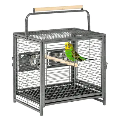 PawHut Parrot Cage, Travel Carry Pet Bird Cage Cockatiel w/ Metal Handle