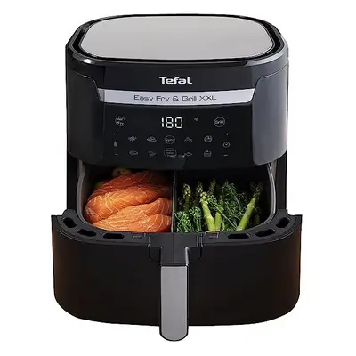 Tefal Easy Fry 2in1 Digital Dual Air Fryer & Grill, 6.5L or 3.25L x2 Drawer Capacity, Programs, 