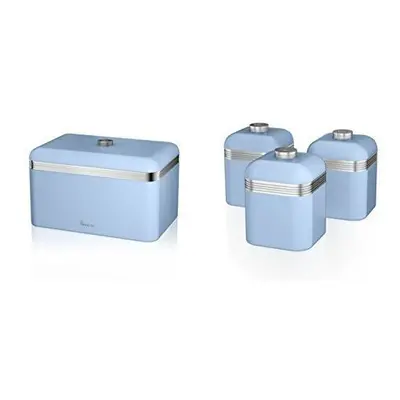 (Blue) 4pc Swan Retro Kitchen Storage Set