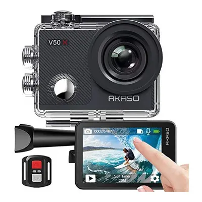 AKASO V50 X Action Camera, Native 4K Wifi Underwater 40M EIS Anti-Shake Cam with Touch Screen, R