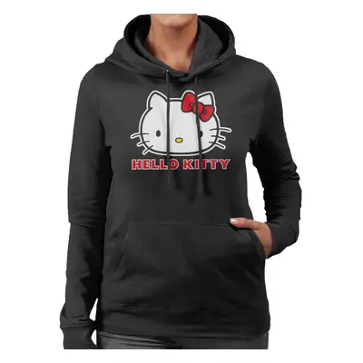 (Medium, Black) Hello Kitty Classic Pose Women's Hooded Sweatshirt