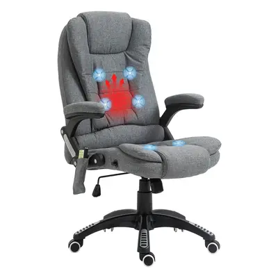 Vinsetto Office Chair with Heating Massage Points, Relaxing Reclining, Grey