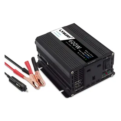 600W Power Inverter DC 12V to AC 230V 240V 3-in-1 Car Charger Cigarette Lighter Socket + AC Plug