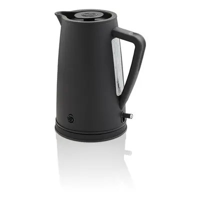 Swan 1.7L Stealth Range Kettle Rubberised Cool Touch Black Handle Degree Base Cord Storage - Bla