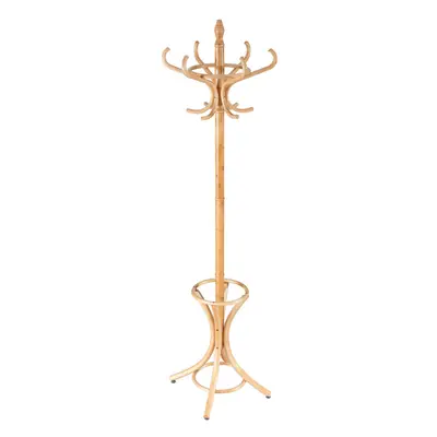 Floor Standing Coat Jacket Stand Solid Wood Hanger with Umbrella Rack